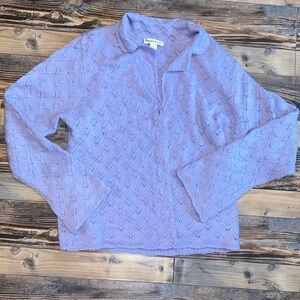 Pendleton Lavender Merino Wool Knit Cardigan Sweater